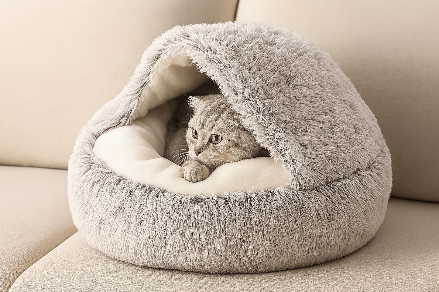 Katzen - & Hundebett – Kuscheliges Haustierbett für den Tiefschlaf | Furrivio™ für Hunde & Katzen – jetzt bei Furrivio™ kaufen