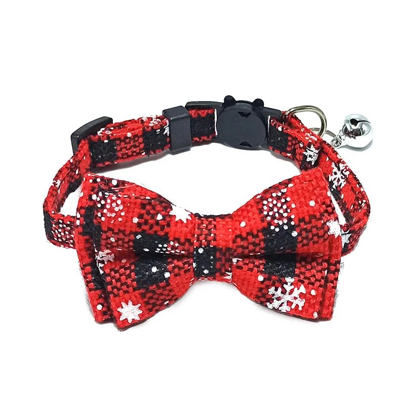 Katzenhalsband mit Schleife & Glocke | Verstellbares Breakaway Halsband für Katzen – Rot kariert, niedlich & sicher | Furrivio™ für Hunde & Katzen – jetzt bei Furrivio™ kaufen