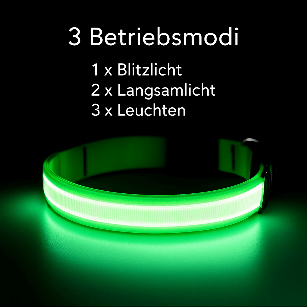 Leuchthalsband für Hunde – Wiederaufladbar per USB, mit LED - Licht für Nacht & Sicherheit | Furrivio™ für Hunde & Katzen – jetzt bei Furrivio™ kaufen