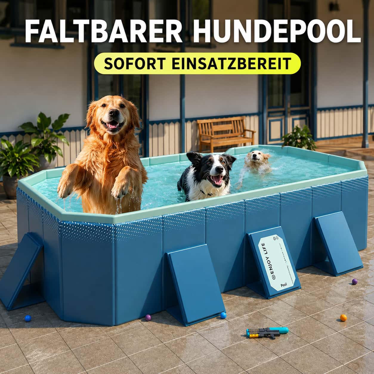Hundepool XXL Hartplastik - extra großer Hundepool | Furrivio