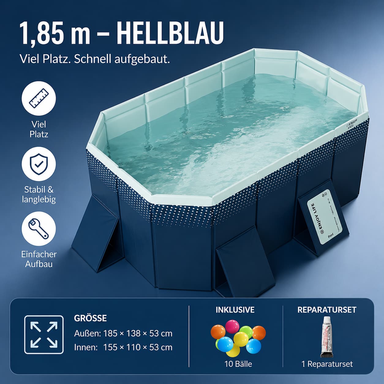 Hundepool XXL Hartplastik - extra großer Hundepool | Furrivio