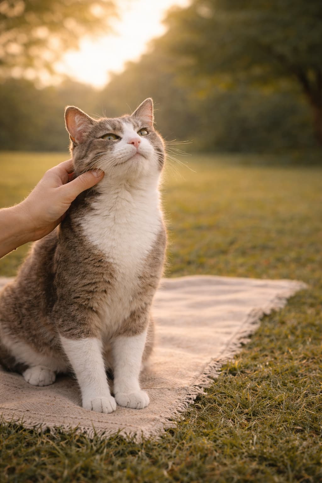 Katze auf Wiese Furrivio Tierbedarf Online Shop für Katzen