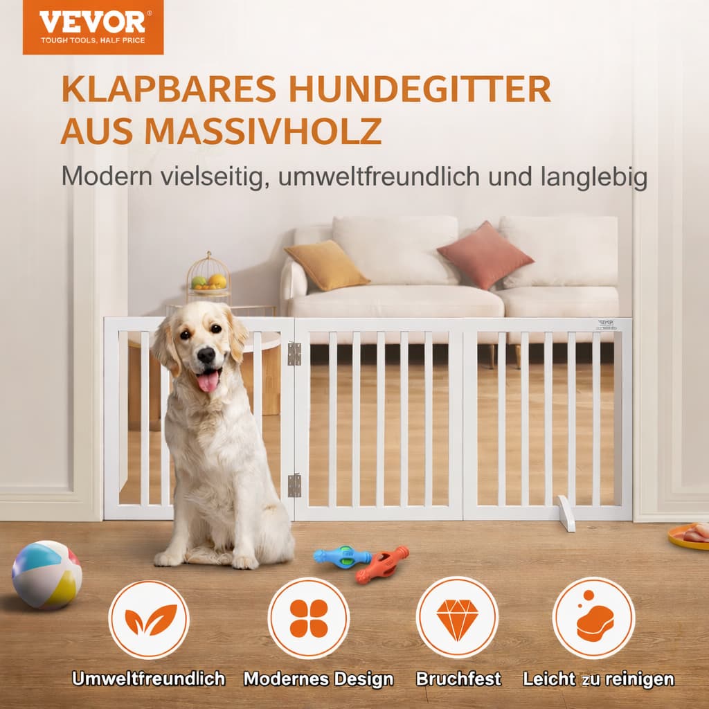 Absperrgitter Hund, freistehend - Faltbarer Zaun für Hunde für Hunde & Katzen – jetzt bei Furrivio kaufen