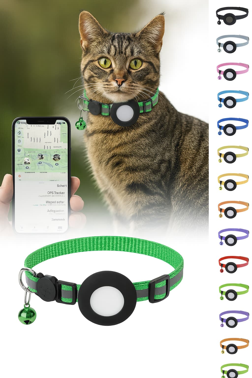 AirTag Halsband mit Schutzhülle für Katzen & Hunde – Reflektierendes Anti - Lost Tracker Halsband, Haustier Zubehör