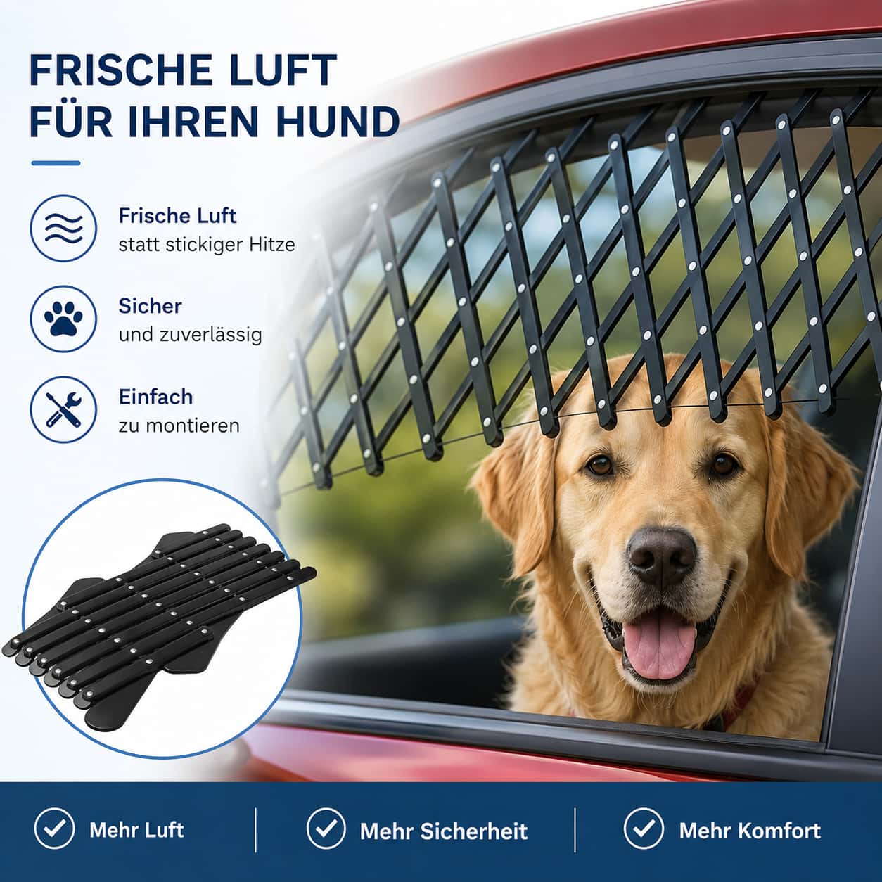 Auto Fenstergitter für Hunde – Sicheres Hundegitter fürs Auto für Hunde & Katzen – jetzt bei Furrivio kaufen
