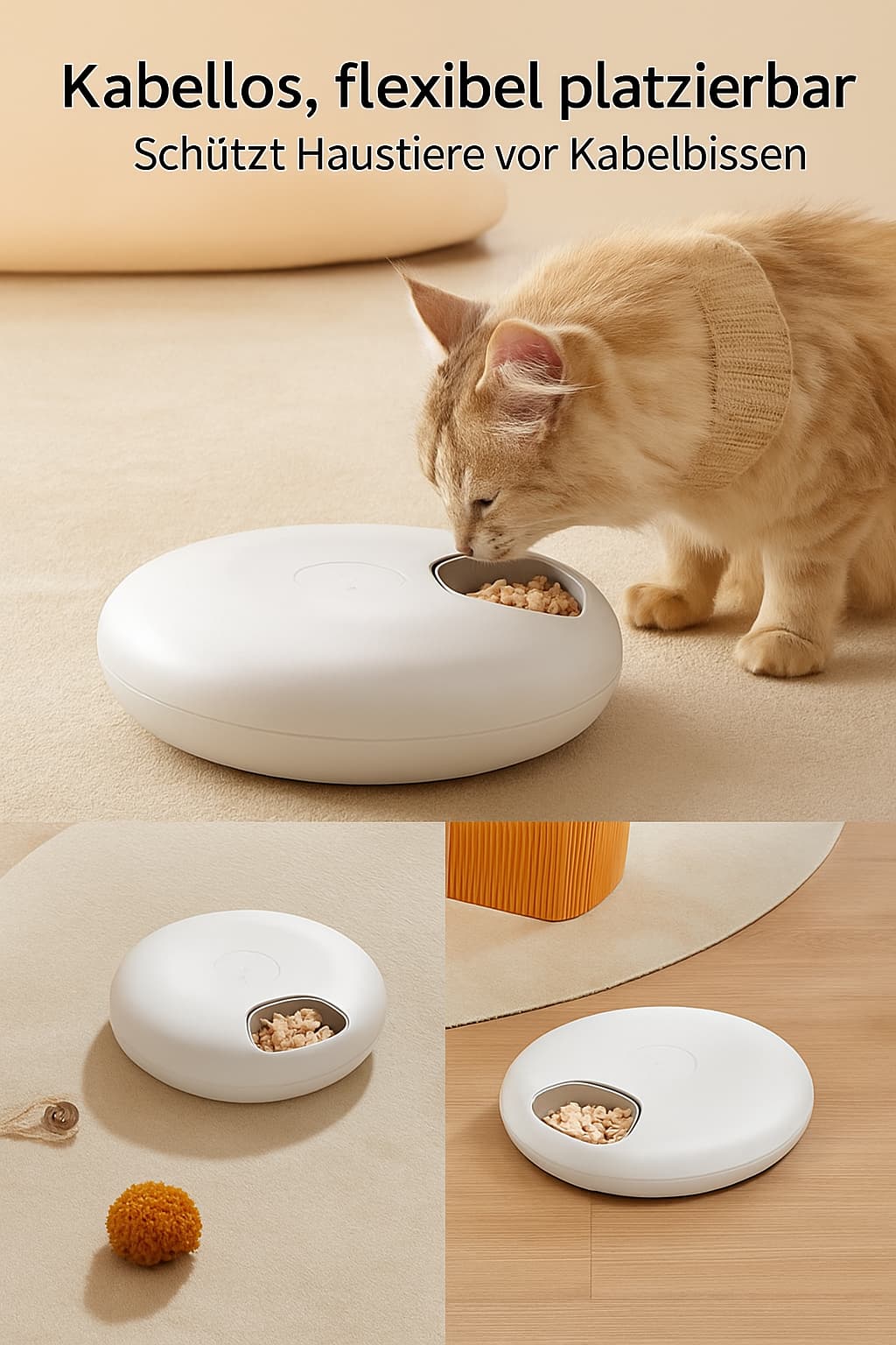 Automatischer Haustier Futterautomat – Smart Futterspender für Katzen, Trocken - & Nassfutter, WLAN - Steuerung, Timer