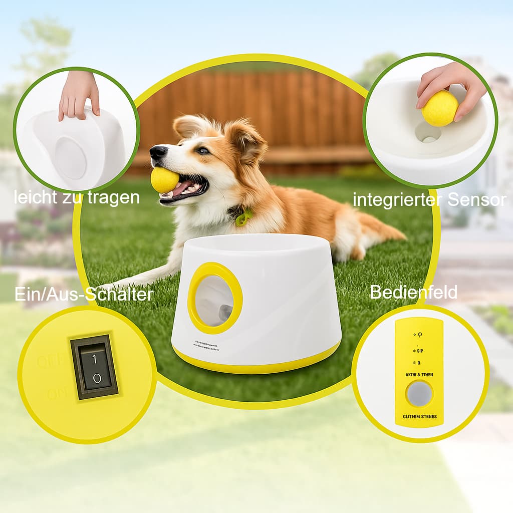 Ballmaschine Hund | Automatische Hunde Ballwurfmaschine für Hunde & Katzen – jetzt bei Furrivio™ kaufen