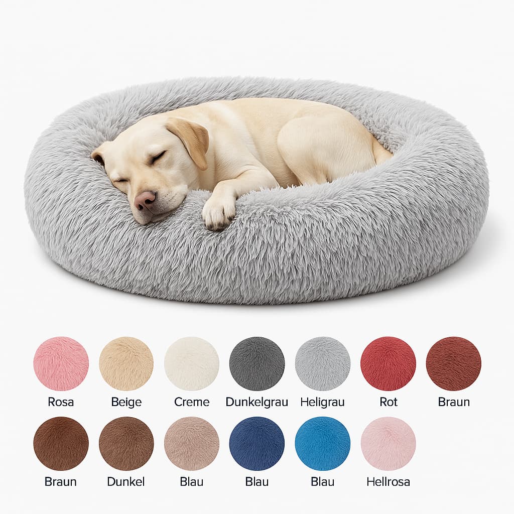 Beruhigendes Donut Hundebett aus Plüsch – Ultraweich & Waschbar | Furrivio™ für Hunde & Katzen – jetzt bei Furrivio™ kaufen
