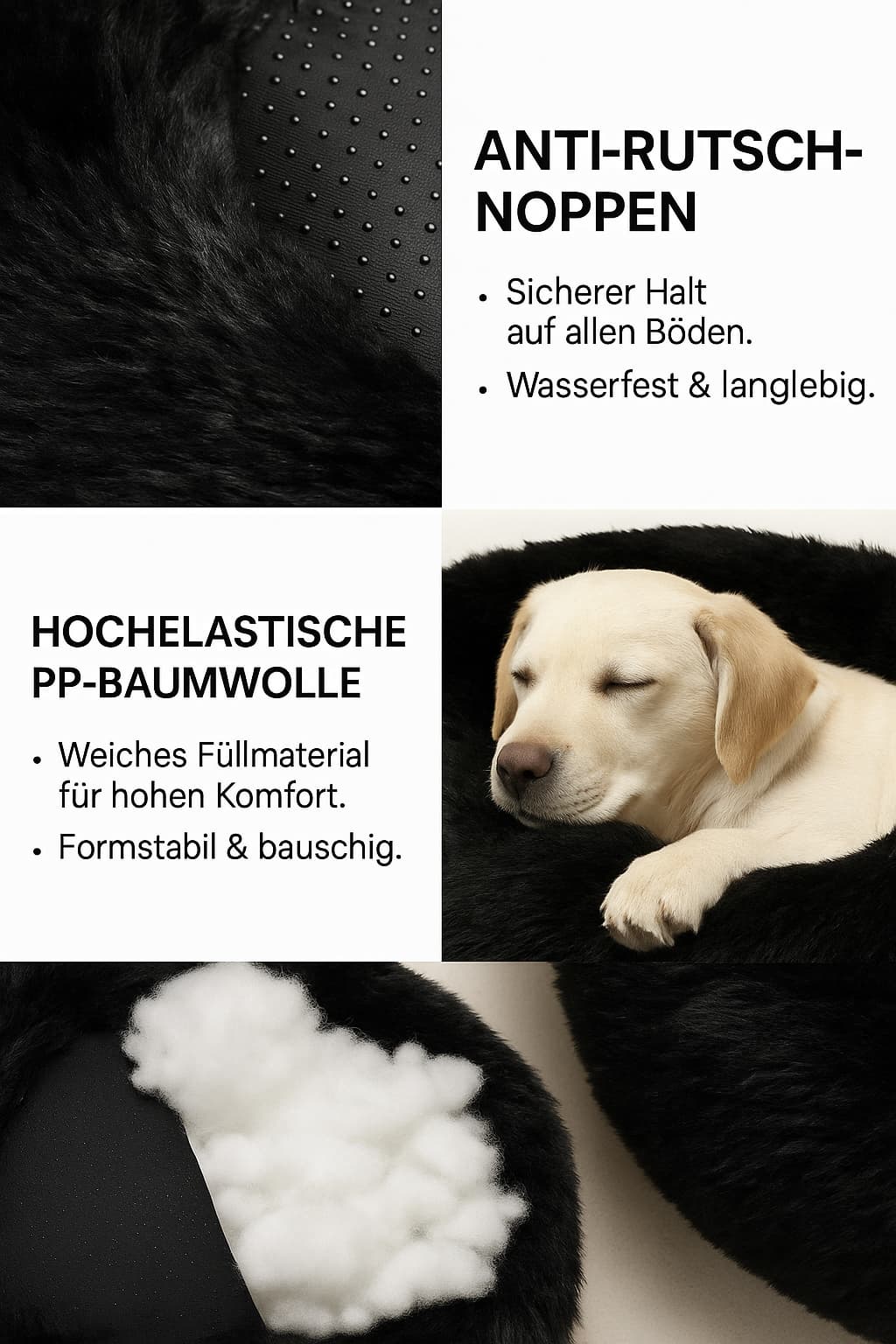 Beruhigendes Donut Hundebett aus Plüsch – Ultraweich & Waschbar | Furrivio™ für Hunde & Katzen – jetzt bei Furrivio™ kaufen