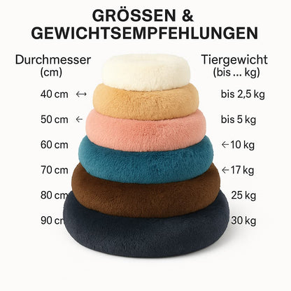 Beruhigendes Donut Hundebett aus Plüsch – Ultraweich & Waschbar | Furrivio™ für Hunde & Katzen – jetzt bei Furrivio™ kaufen