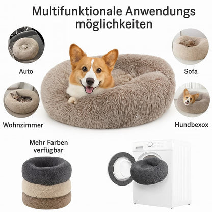 Beruhigendes Donut Hundebett aus Plüsch – Ultraweich & Waschbar | Furrivio™ für Hunde & Katzen – jetzt bei Furrivio™ kaufen