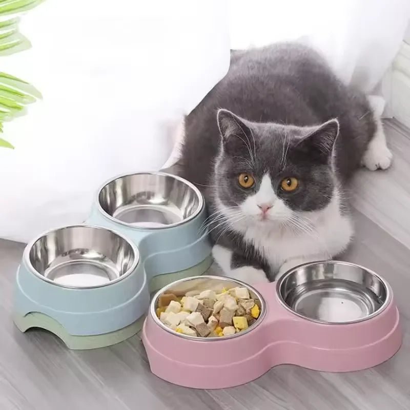 Doppelnapf für Katzen – Edelstahl Futter - & Wassernapf | Furrivio™ für Hunde & Katzen – jetzt bei Furrivio™ kaufen