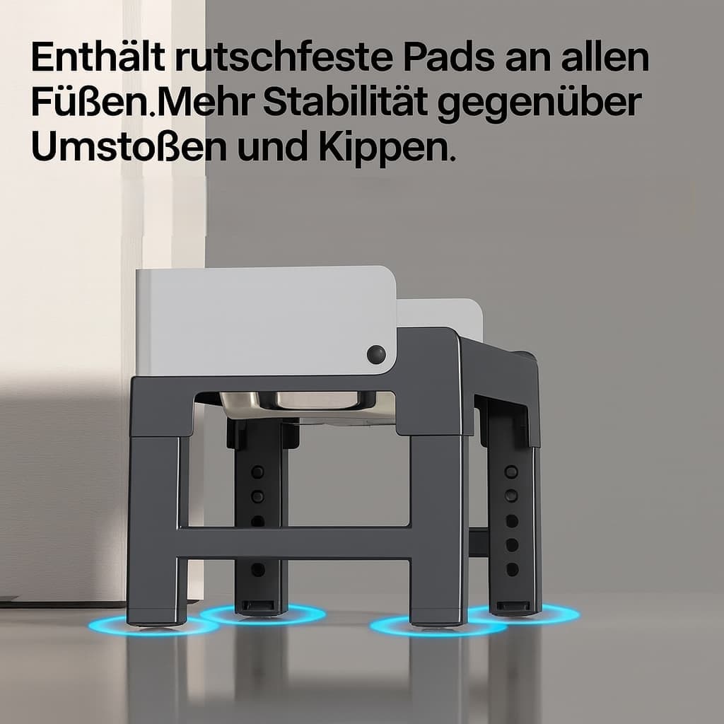 Doppelnapf Hund – Erhöhter Futterständer mit Edelstahl - Schalen | Furrivio™ für Hunde & Katzen – jetzt bei Furrivio™ kaufen