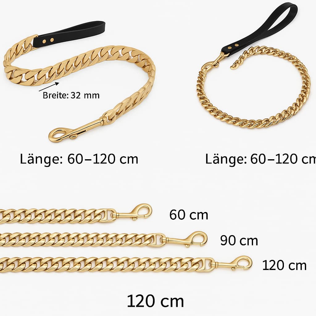 Edelstahl Hundeleine – Extra starke Kette für große Hunde wie Bulldogge & Pitbull | Furrivio™ für Hunde & Katzen