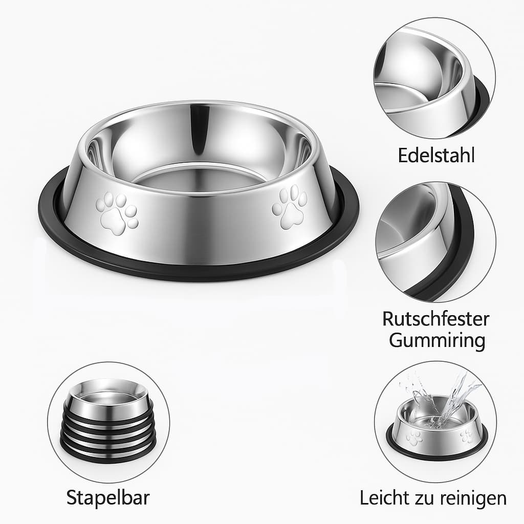 Edelstahl Hundenapf – Rutschfest & Hygienisch | Furrivio™ für Hunde & Katzen – jetzt bei Furrivio™ kaufen