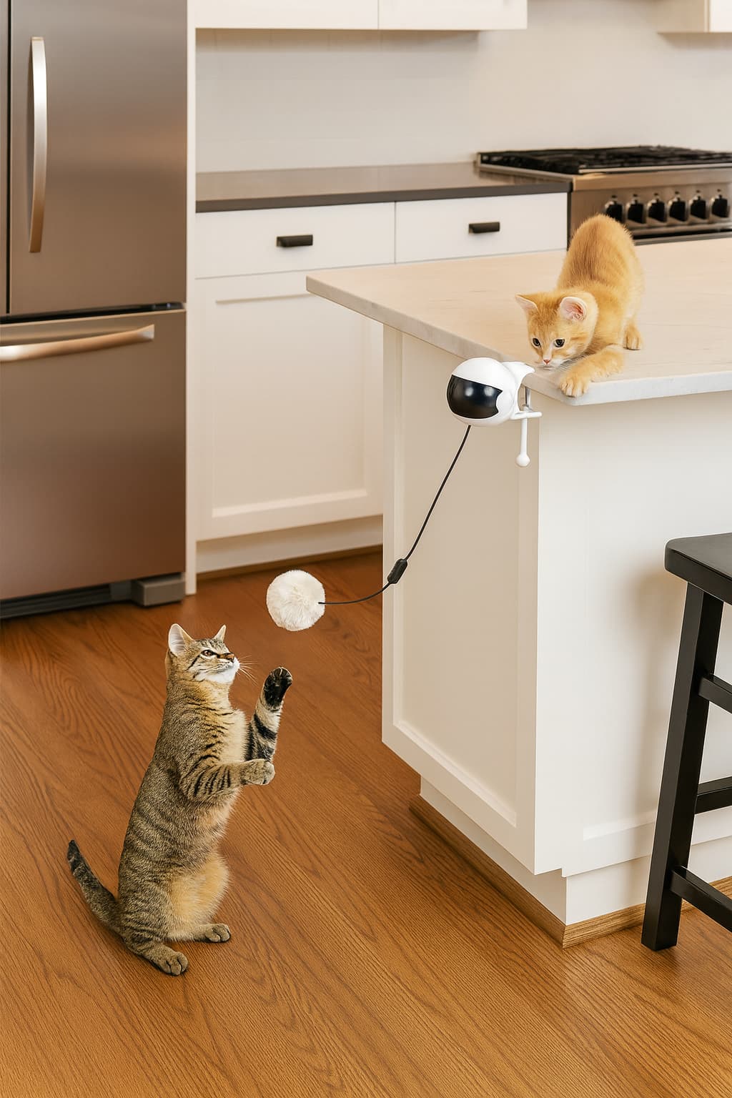 Elektrisches Katzenspielzeug – Automatischer Hebe - und Drehball Interaktives Puzzle - Spielzeug mit Teaser - Ball für Katzen