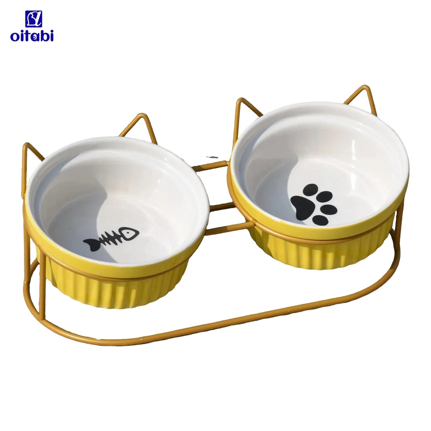 Erhöhte Katzen - Näpfe | Doppelnapf aus Keramik & Eisen | Furrivio™ für Hunde & Katzen – jetzt bei Furrivio™ kaufen