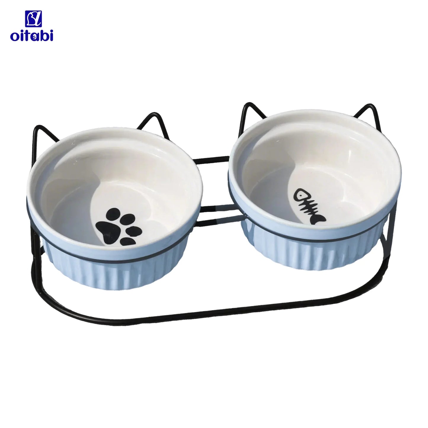 Erhöhte Katzen - Näpfe | Doppelnapf aus Keramik & Eisen | Furrivio™ für Hunde & Katzen – jetzt bei Furrivio™ kaufen