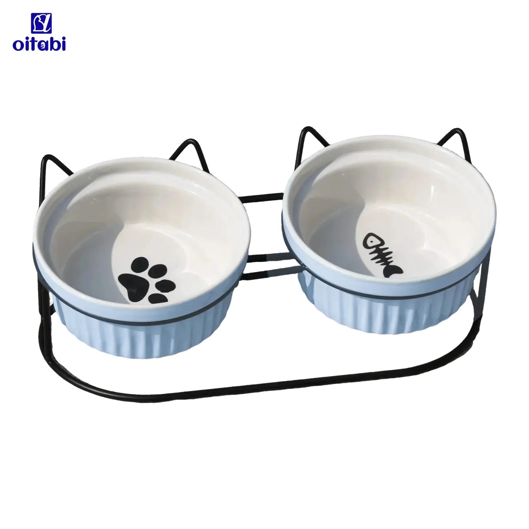 Erhöhte Katzen - Näpfe | Doppelnapf aus Keramik & Eisen | Furrivio™ für Hunde & Katzen – jetzt bei Furrivio™ kaufen