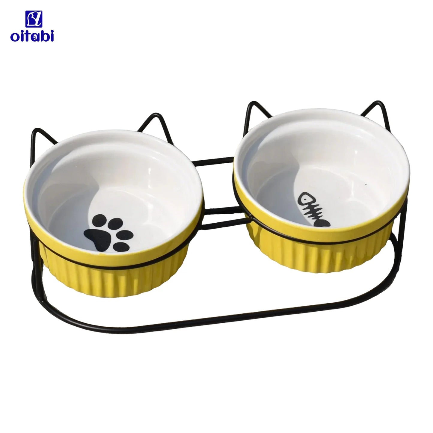 Erhöhte Katzen - Näpfe | Doppelnapf aus Keramik & Eisen | Furrivio™ für Hunde & Katzen – jetzt bei Furrivio™ kaufen