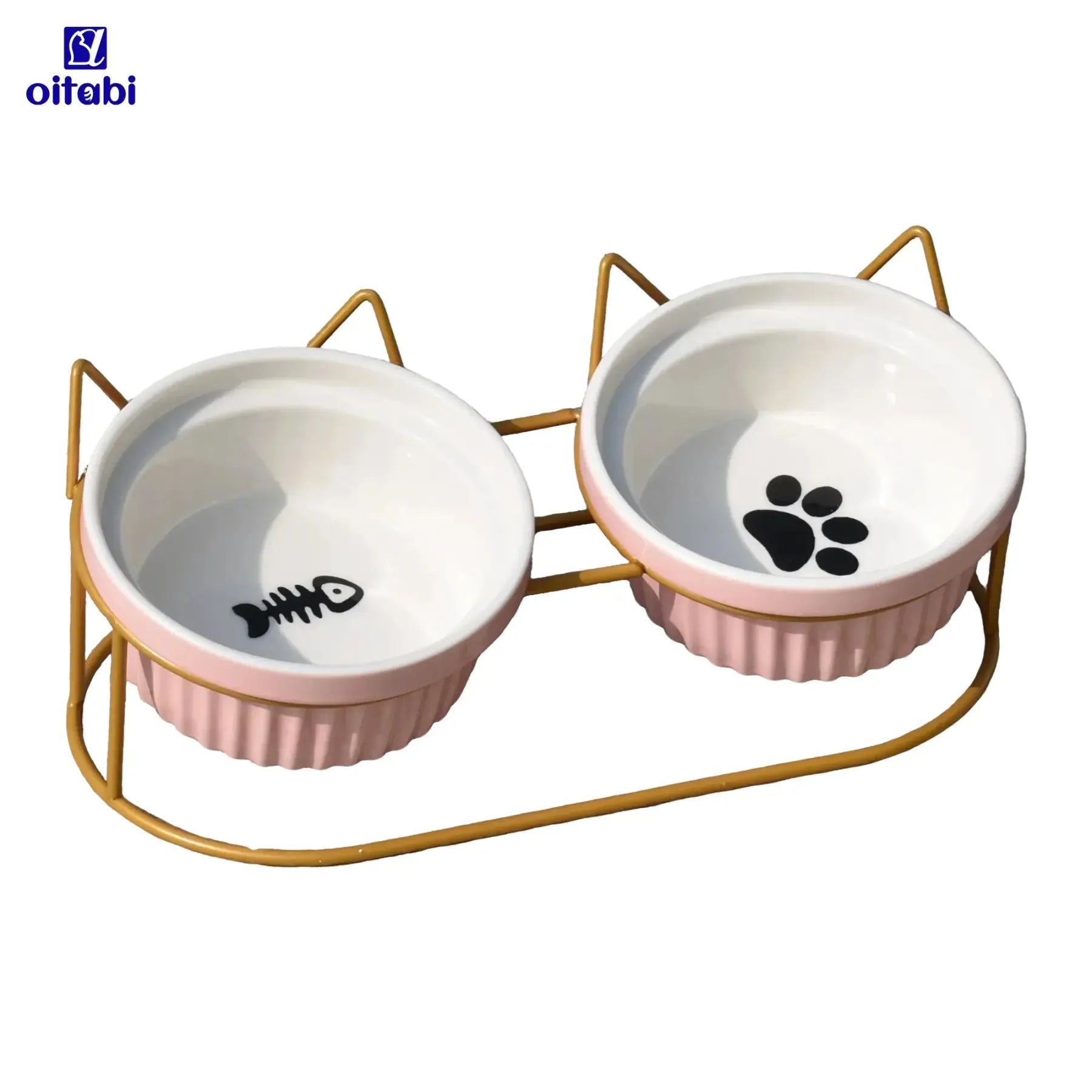 Erhöhte Katzen - Näpfe | Doppelnapf aus Keramik & Eisen | Furrivio™ für Hunde & Katzen – jetzt bei Furrivio™ kaufen