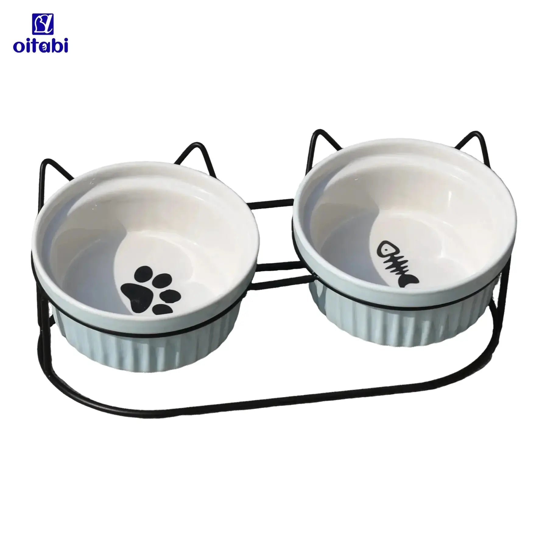 Erhöhte Katzen - Näpfe | Doppelnapf aus Keramik & Eisen | Furrivio™ für Hunde & Katzen – jetzt bei Furrivio™ kaufen