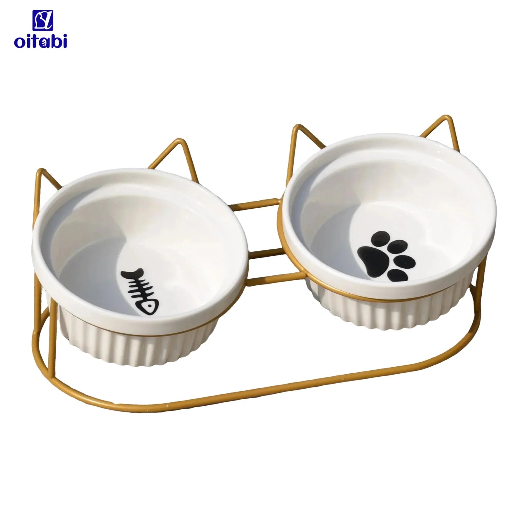 Erhöhte Katzen - Näpfe | Doppelnapf aus Keramik & Eisen | Furrivio™ für Hunde & Katzen – jetzt bei Furrivio™ kaufen