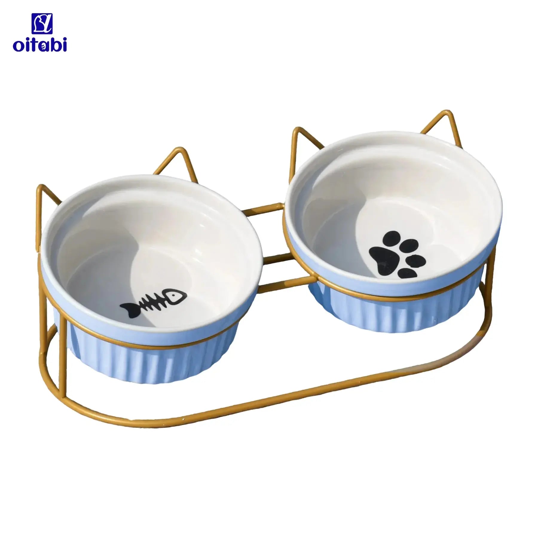 Erhöhte Katzen - Näpfe | Doppelnapf aus Keramik & Eisen | Furrivio™ für Hunde & Katzen – jetzt bei Furrivio™ kaufen