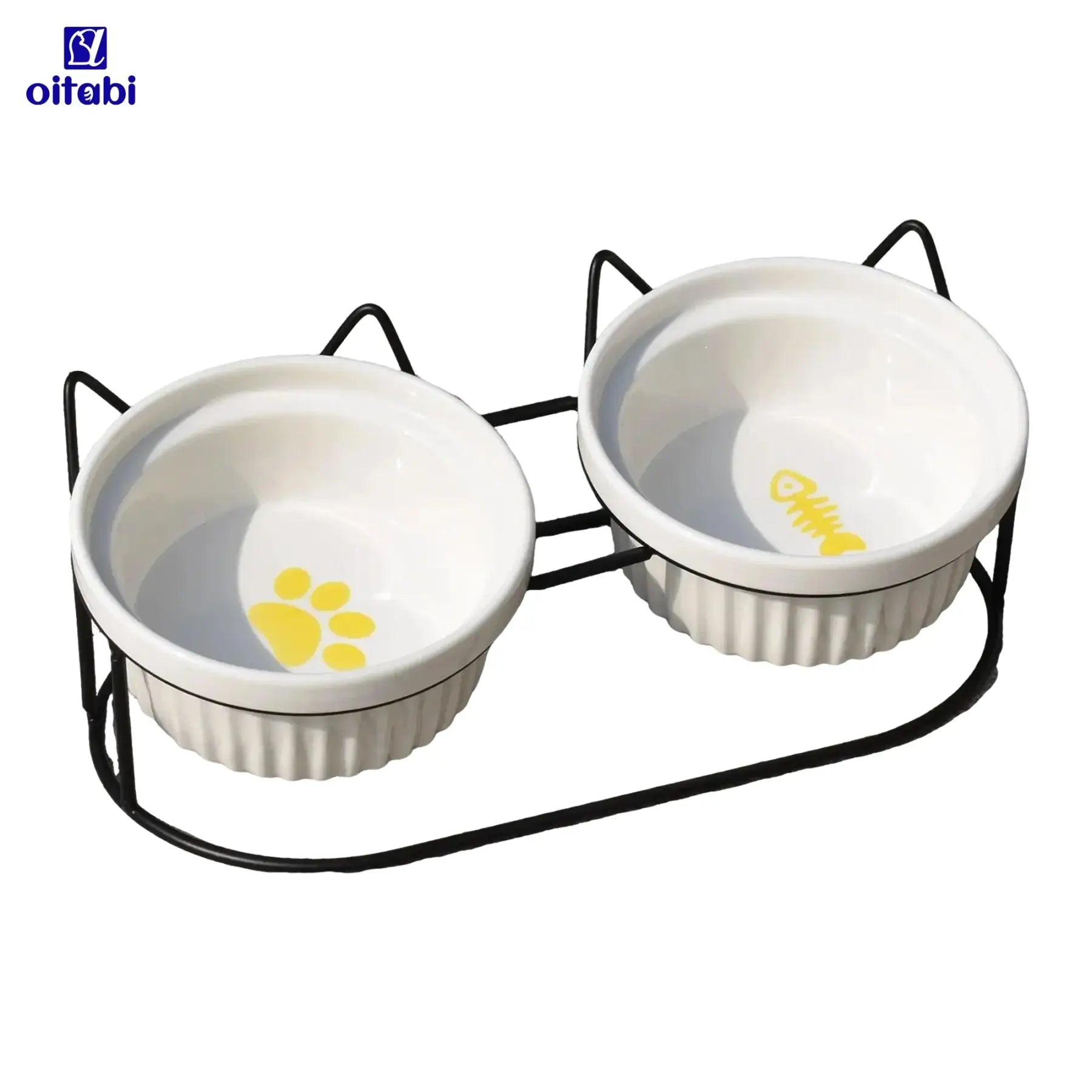 Erhöhte Katzen - Näpfe | Doppelnapf aus Keramik & Eisen | Furrivio™ für Hunde & Katzen – jetzt bei Furrivio™ kaufen