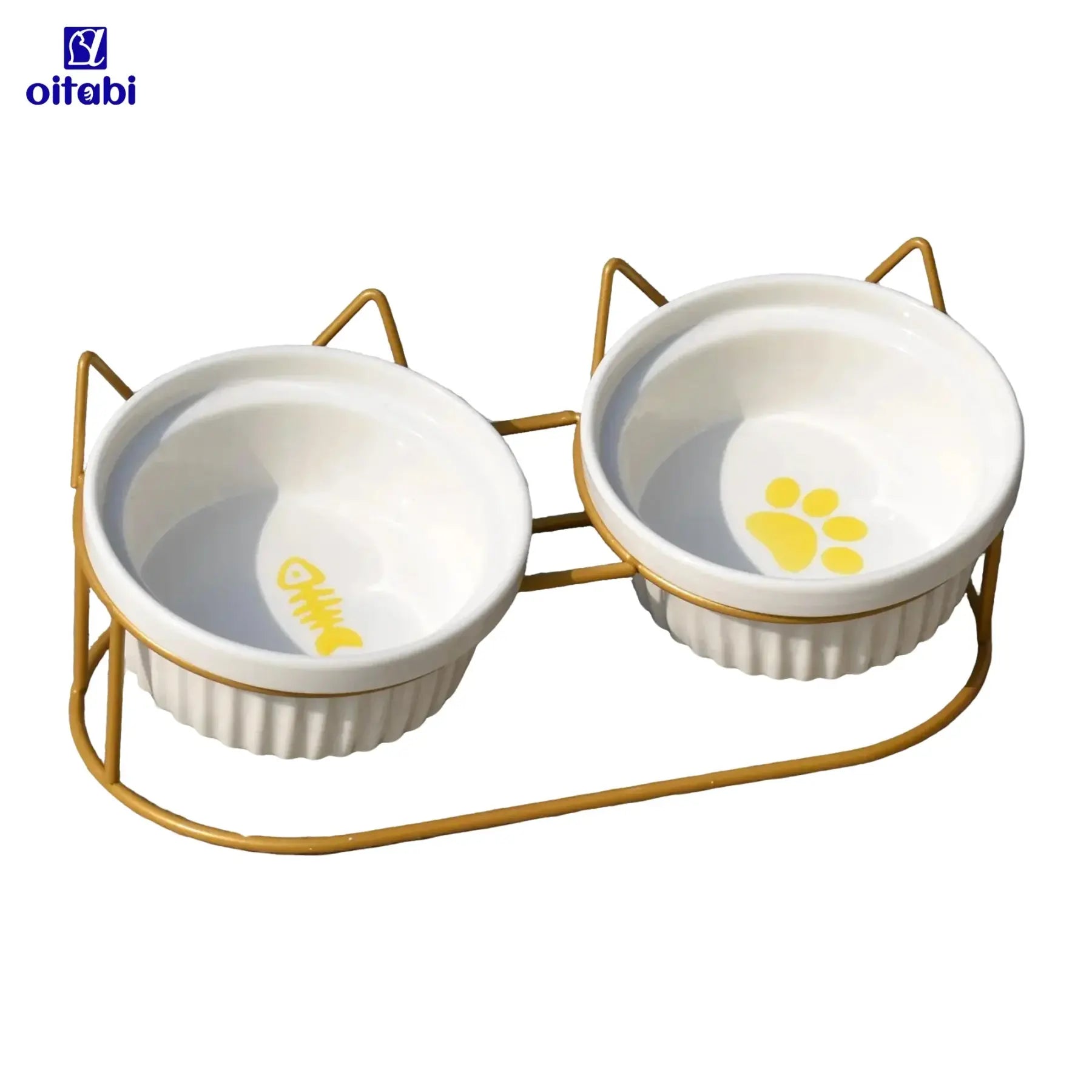 Erhöhte Katzen - Näpfe | Doppelnapf aus Keramik & Eisen | Furrivio™ für Hunde & Katzen – jetzt bei Furrivio™ kaufen