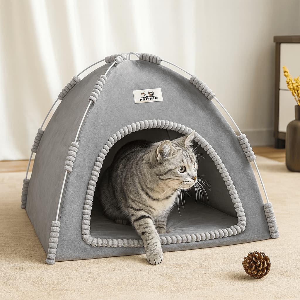 Faltbares Katzenzelt – Tragbares Sommerhaus mit Kühlmatte | Furrivio™ für Hunde & Katzen – jetzt bei Furrivio™ kaufen