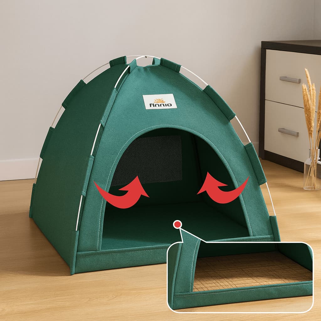 Faltbares Katzenzelt – Tragbares Sommerhaus mit Kühlmatte | Furrivio™ für Hunde & Katzen – jetzt bei Furrivio™ kaufen