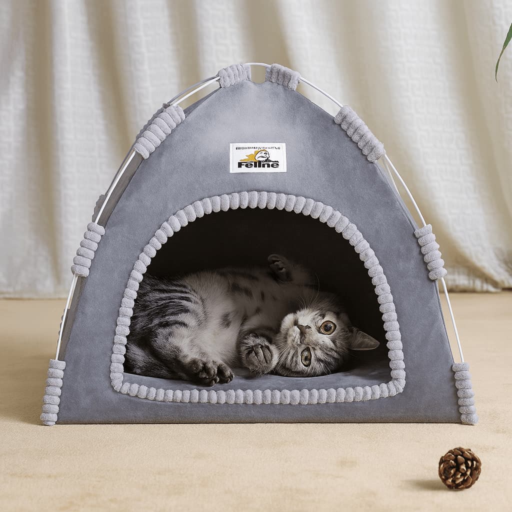 Tipi Zelt für Katzen – faltbares & tragbares Katzen Tipi