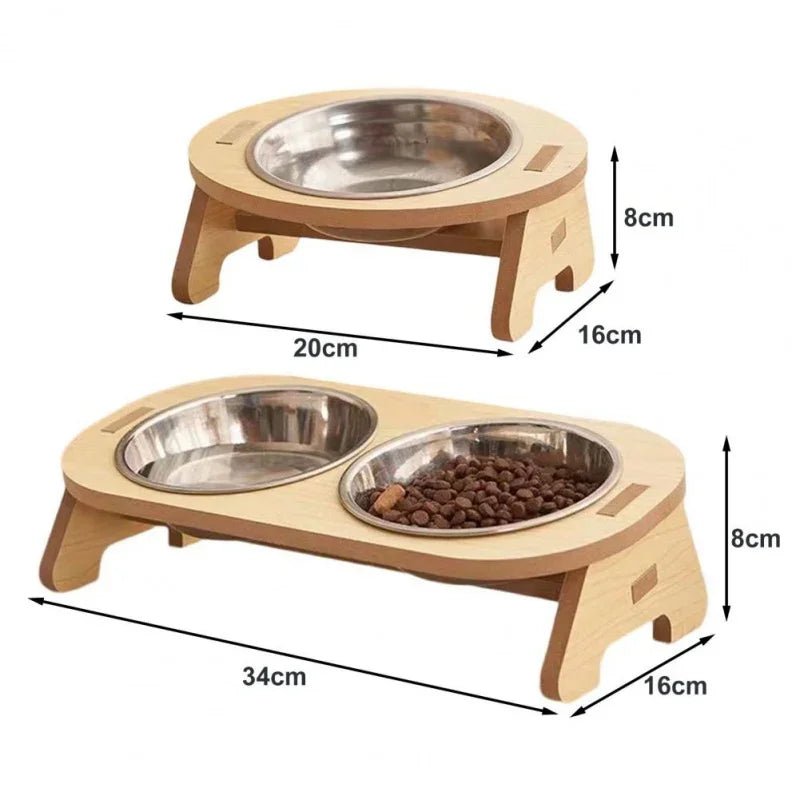 Holz Napfständer Hund – Erhöhter Futternapf mit Edelstahl | Furrivio™ für Hunde & Katzen – jetzt bei Furrivio™ kaufen