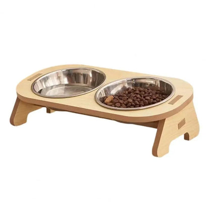 Holz Napfständer Hund – Erhöhter Futternapf mit Edelstahl | Furrivio™ für Hunde & Katzen – jetzt bei Furrivio™ kaufen