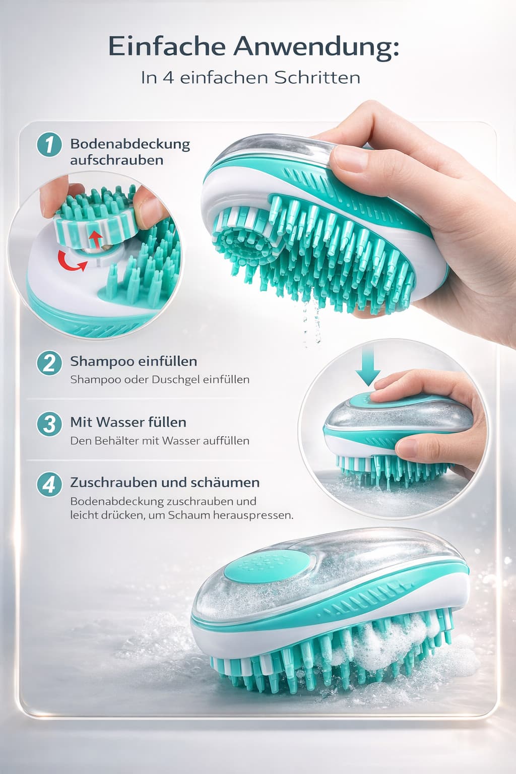 Hunde Badebürste 2 - in - 1 – Silikon Massage - & Reinigungsbürste für Hunde & Katzen – jetzt bei Furrivio kaufen