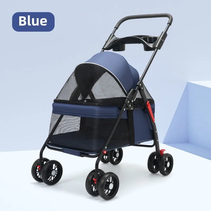 Hunde - Buggy für kleine Hunde, faltbar– Leichter Tierkinderwagen, stabil & komfortabel für Outdoor - Reisen