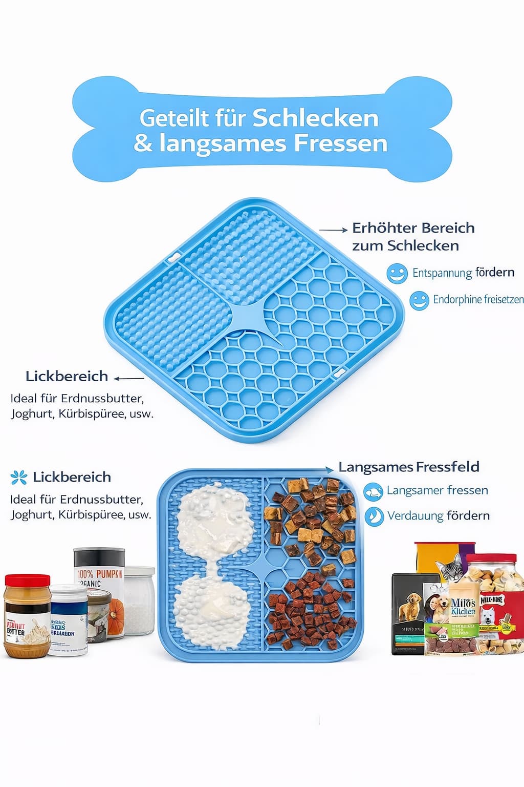 Hunde Schleckmatte - praktische Leckmatte für Hunde für Hunde & Katzen – jetzt bei Furrivio kaufen