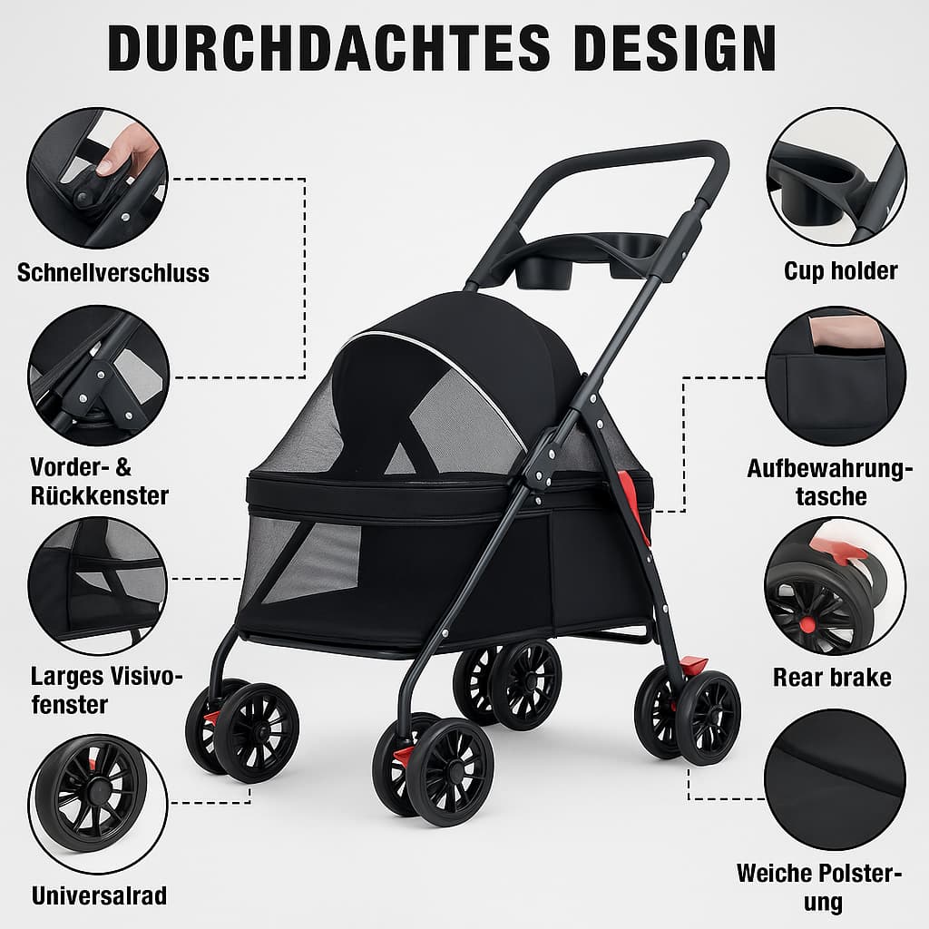 Hundebuggy für kleine Hunde – faltbar & komfortabel | Furrivio™ für Hunde & Katzen – jetzt bei Furrivio™ kaufen