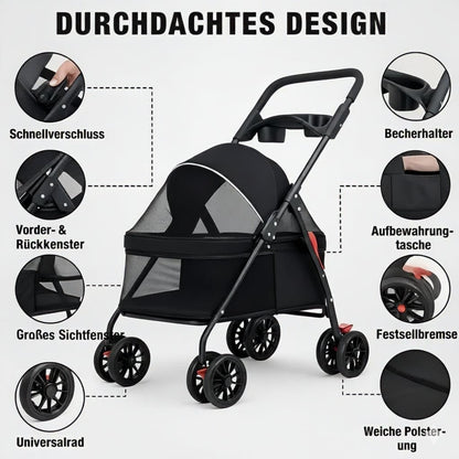 Hundebuggy - klein, faltbar, perfekt für kleine Hunde | Furrivio™ für Hunde & Katzen – jetzt bei Furrivio™ kaufen