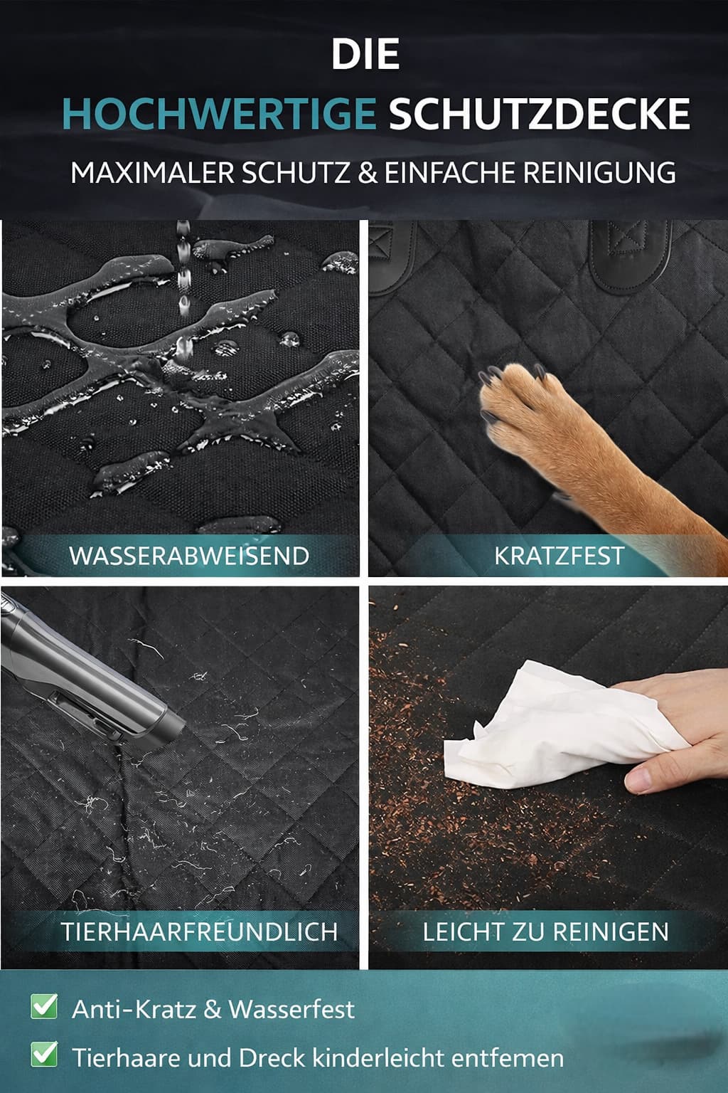 Hundedecke Auto Rücksitz | Hunde Schondecke für Rückbank für Hunde & Katzen – jetzt bei Furrivio™ kaufen