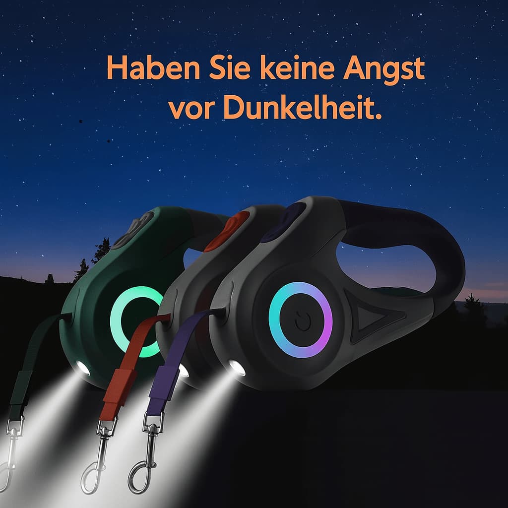 Hundeleine mit Licht – Flexi Leine mit Taschenlampe | Furrivio™ für Hunde & Katzen – jetzt bei Furrivio™ kaufen