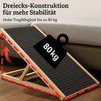 Hunderampe aus Holz – Höhenverstellbare Hunderampe mit Anti - Rutsch Teppich