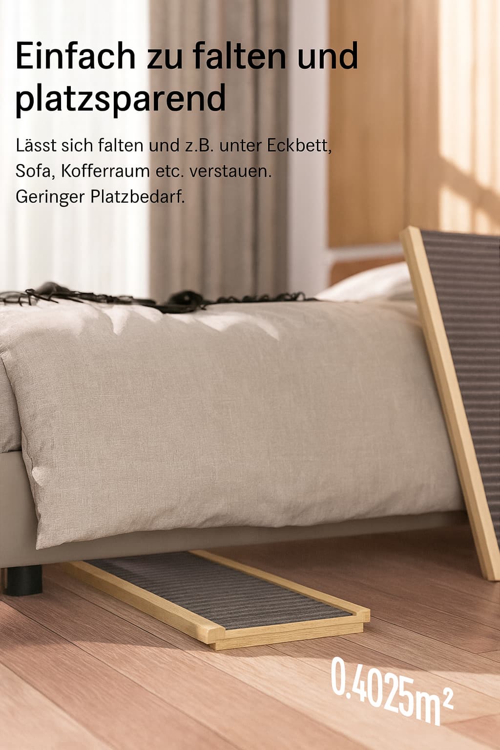 Hunderampe aus Holz – Höhenverstellbare Hunderampe mit Anti - Rutsch Teppich