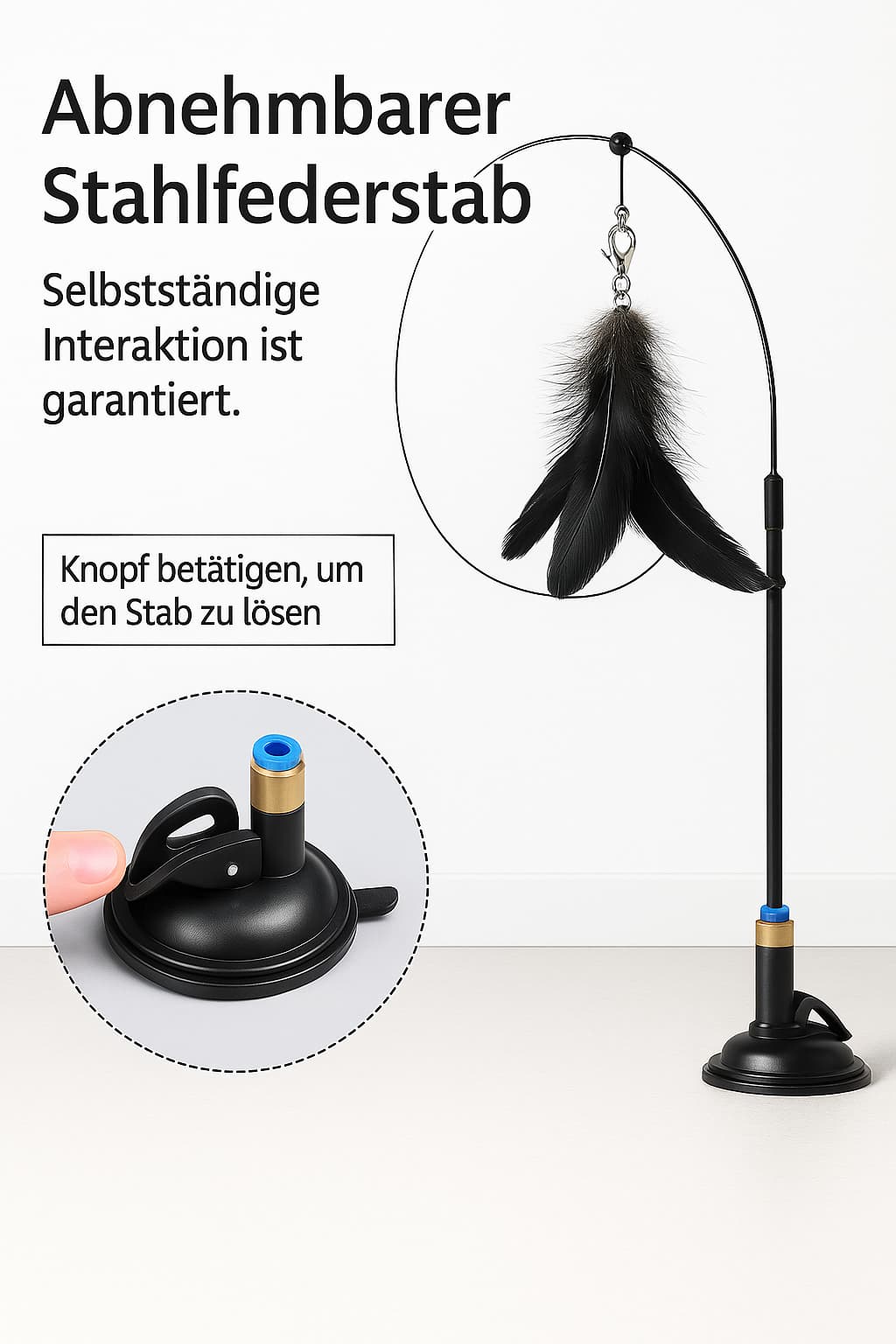 Interaktives Katzenspielzeug mit Saugnapf & Feder | Furrivio für Hunde & Katzen – jetzt bei Furrivio™ kaufen