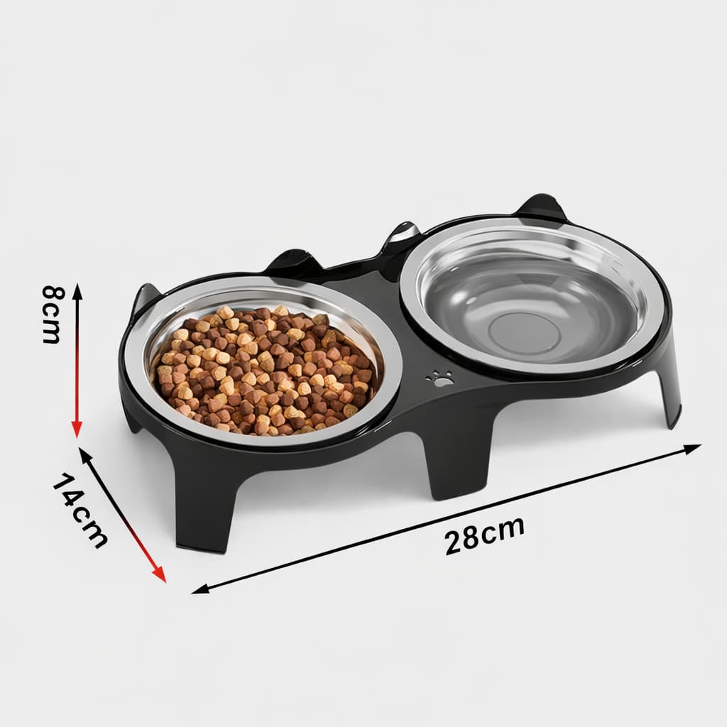 Katzen Doppelnapf - rutschfestes 2er Fressnapf | Furrivio™ für Hunde & Katzen – jetzt bei Furrivio kaufen