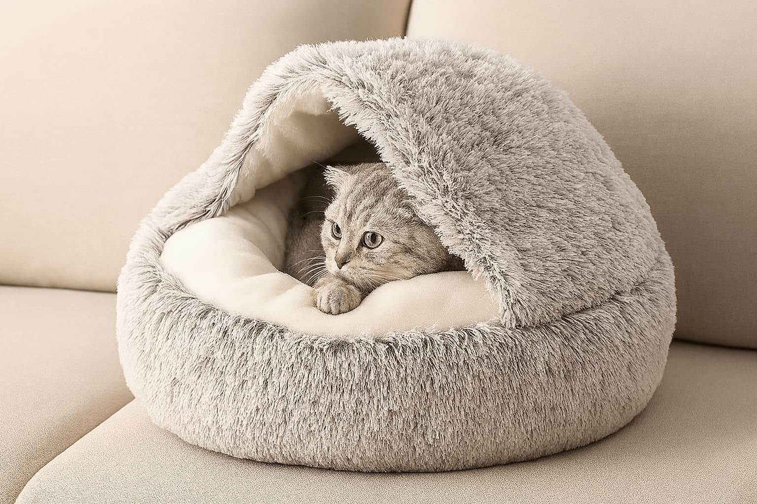 Katzen - & Hundebett – Kuscheliges Haustierbett für den Tiefschlaf | Furrivio™ für Hunde & Katzen – jetzt bei Furrivio™ kaufen