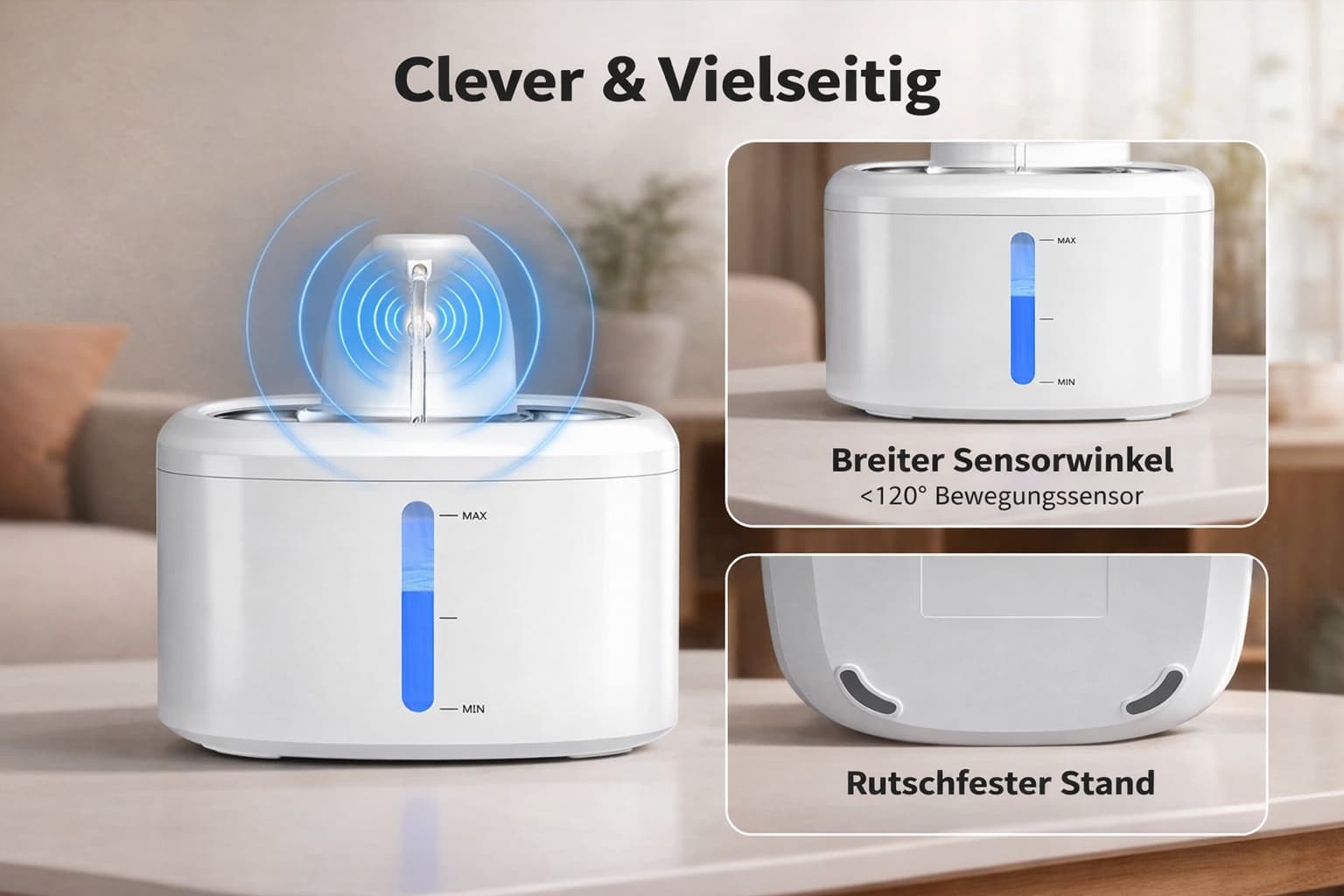 Katzenbrunnen ohne Kabel - moderner Trinkbrunnen mit Akku für Hunde & Katzen – jetzt bei Furrivio kaufen