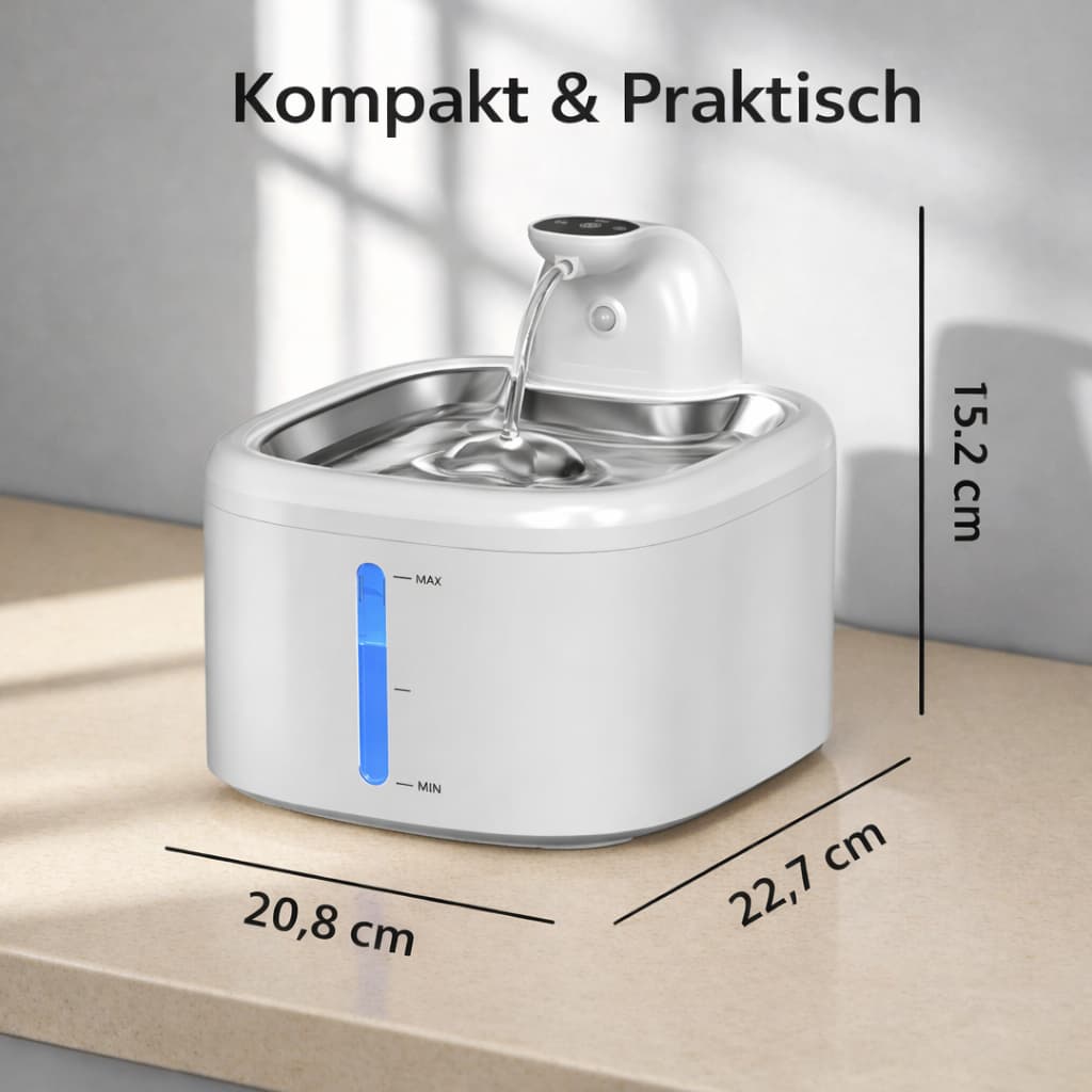 Katzenbrunnen ohne Kabel - moderner Trinkbrunnen mit Akku für Hunde & Katzen – jetzt bei Furrivio kaufen