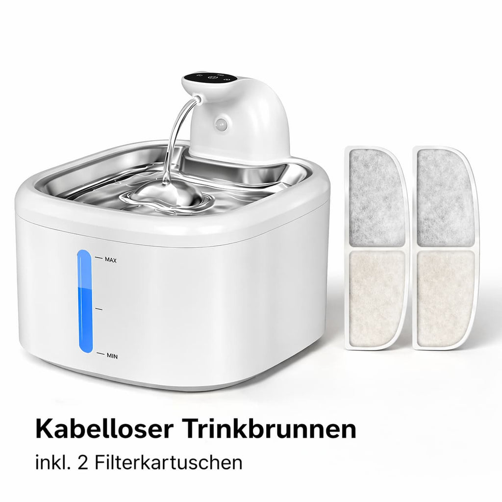 Katzenbrunnen ohne Kabel - moderner Trinkbrunnen mit Akku für Hunde & Katzen – jetzt bei Furrivio kaufen